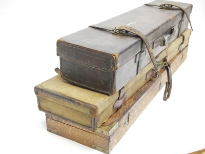 Lot 456 - Five gun cases, to include an oak and brass...