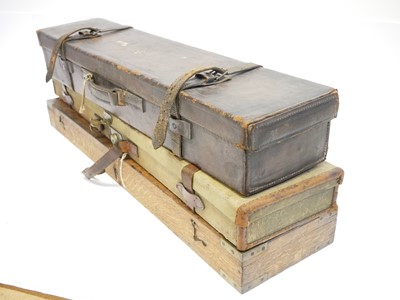 Lot 456 - Five gun cases, to include an oak and brass...
