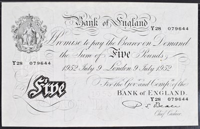 Lot 82 - A Black and White Series (1949-52), Five Pounds banknote.