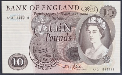 Lot 92 - A Series "C" Portrait Issue (January 1967), Ten Pounds banknote.