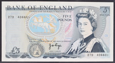 Lot 93 - A Series "D" Pictorial Issue (August 1973), Five Pounds banknote.