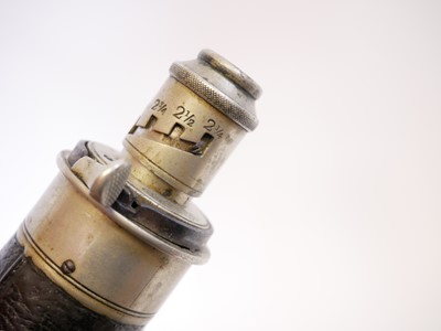 Lot 471 - G& J.W. Hawksley leather covered powder flask...