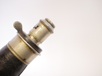 Lot 471 - G& J.W. Hawksley leather covered powder flask...