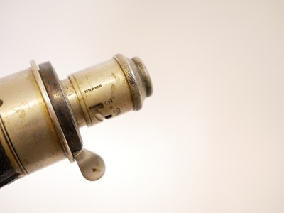 Lot 471 - G& J.W. Hawksley leather covered powder flask...