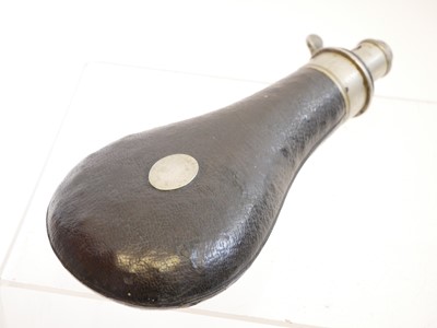 Lot 471 - G& J.W. Hawksley leather covered powder flask...