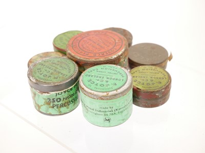 Lot 456 - Eight vintage percussion cap tins and contents...
