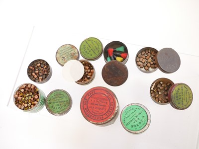 Lot 456 - Eight vintage percussion cap tins and contents...