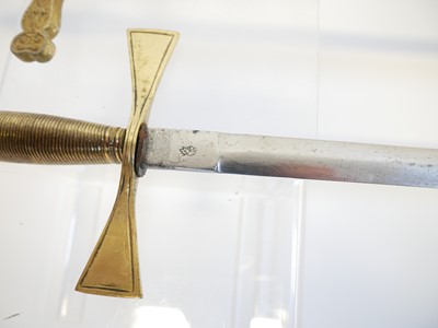 Lot 193 - Four Masonic dress swords, one ricasso stamped...