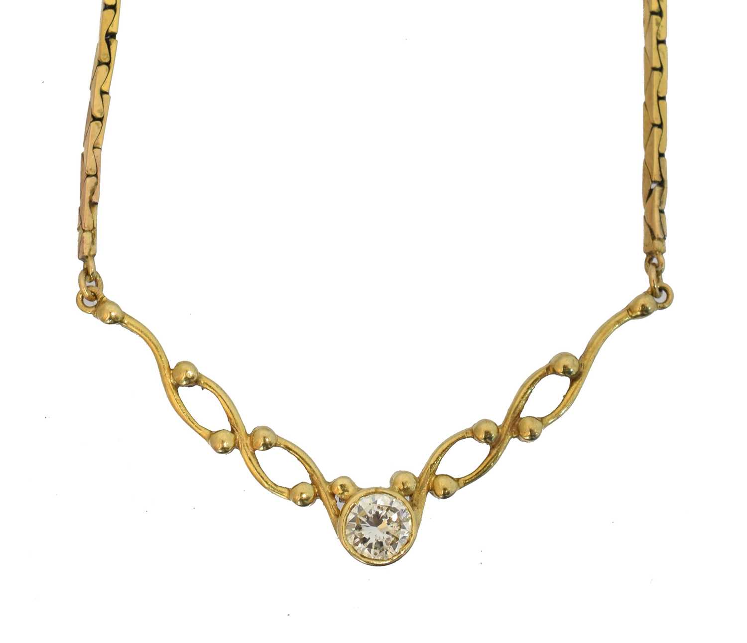 Lot 70 - A diamond necklace.