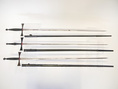 Lot 167 - Three Masonic dress swords and scabbards, also...