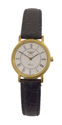 Lot 193 - A Longines Presence quartz wristwatch.