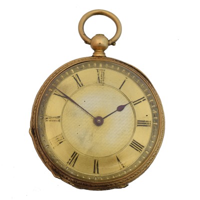 Lot 249 - An 18ct gold fob watch.