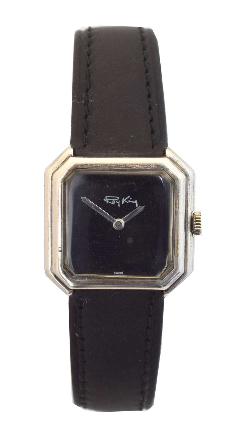 Lot 231 - A 1970s silver manual wind wristwatch by Roy King.