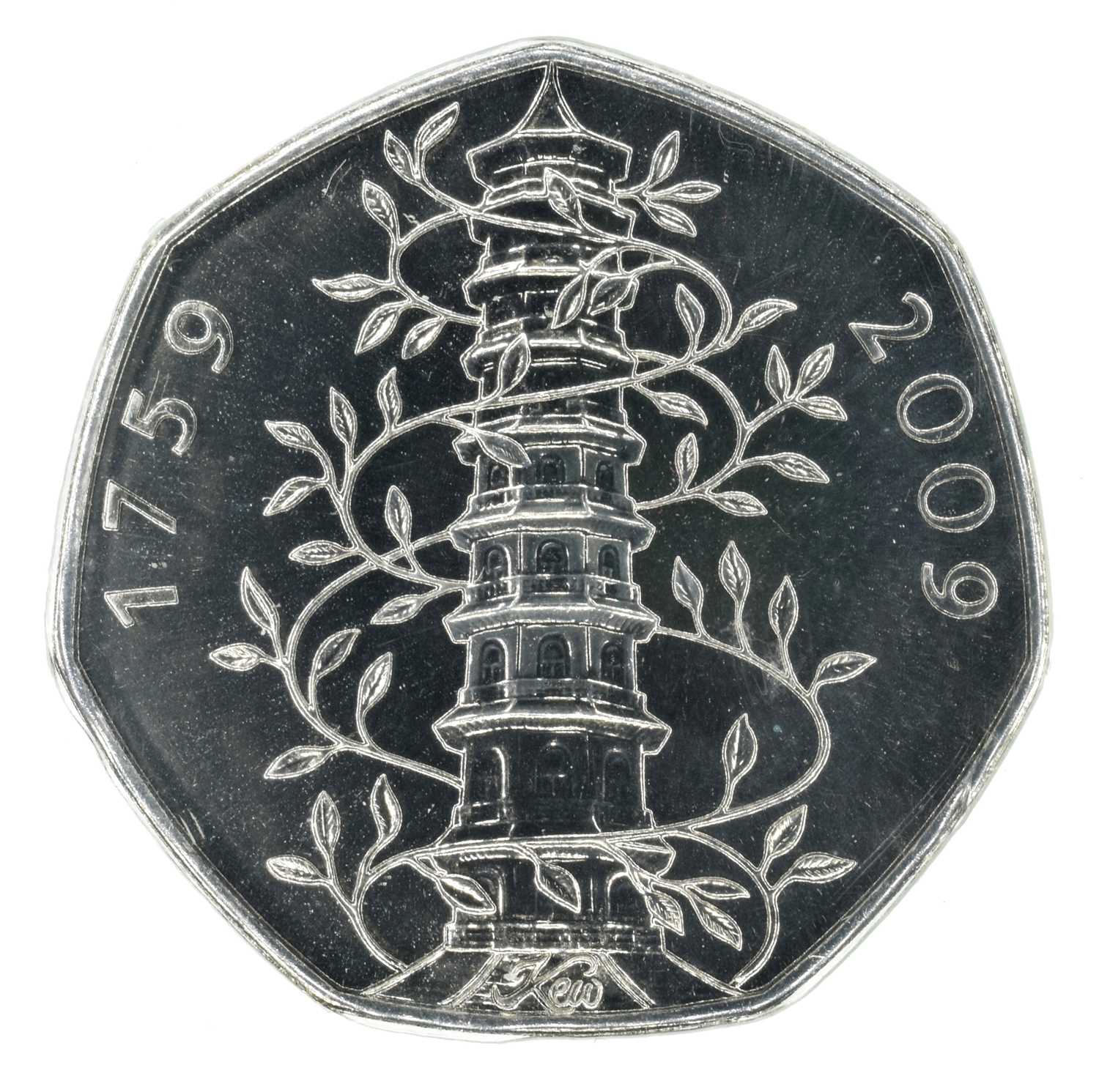 Lot 28 - 2009 Royal Mint, Fifty Pence, 250th Anniversary of the Royal Botanical Gardens, Kew.