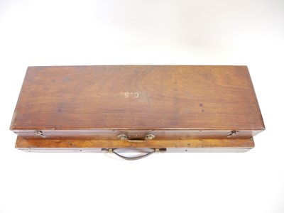 Lot 502 - Two mahogany boxes fitted out to take shotguns....