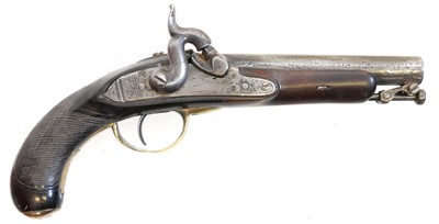 Lot 11 - Percussion overcoat pistol, made up from...