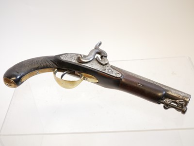 Lot 11 - Percussion overcoat pistol, made up from...