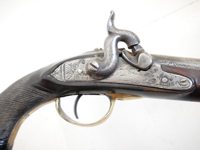 Lot 11 - Percussion overcoat pistol, made up from...
