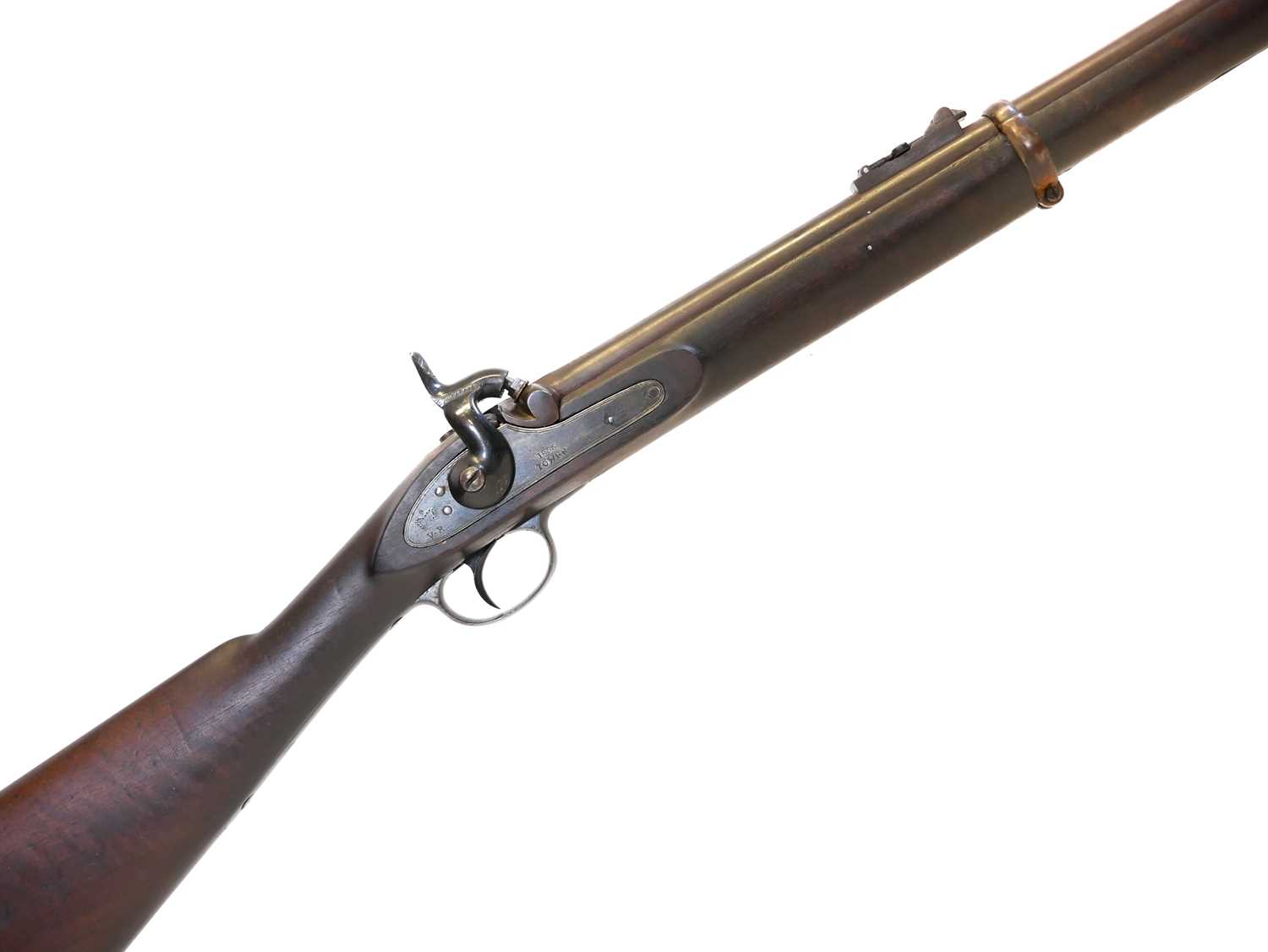 Lot 36 - Enfield two band percussion rifle, 32inch