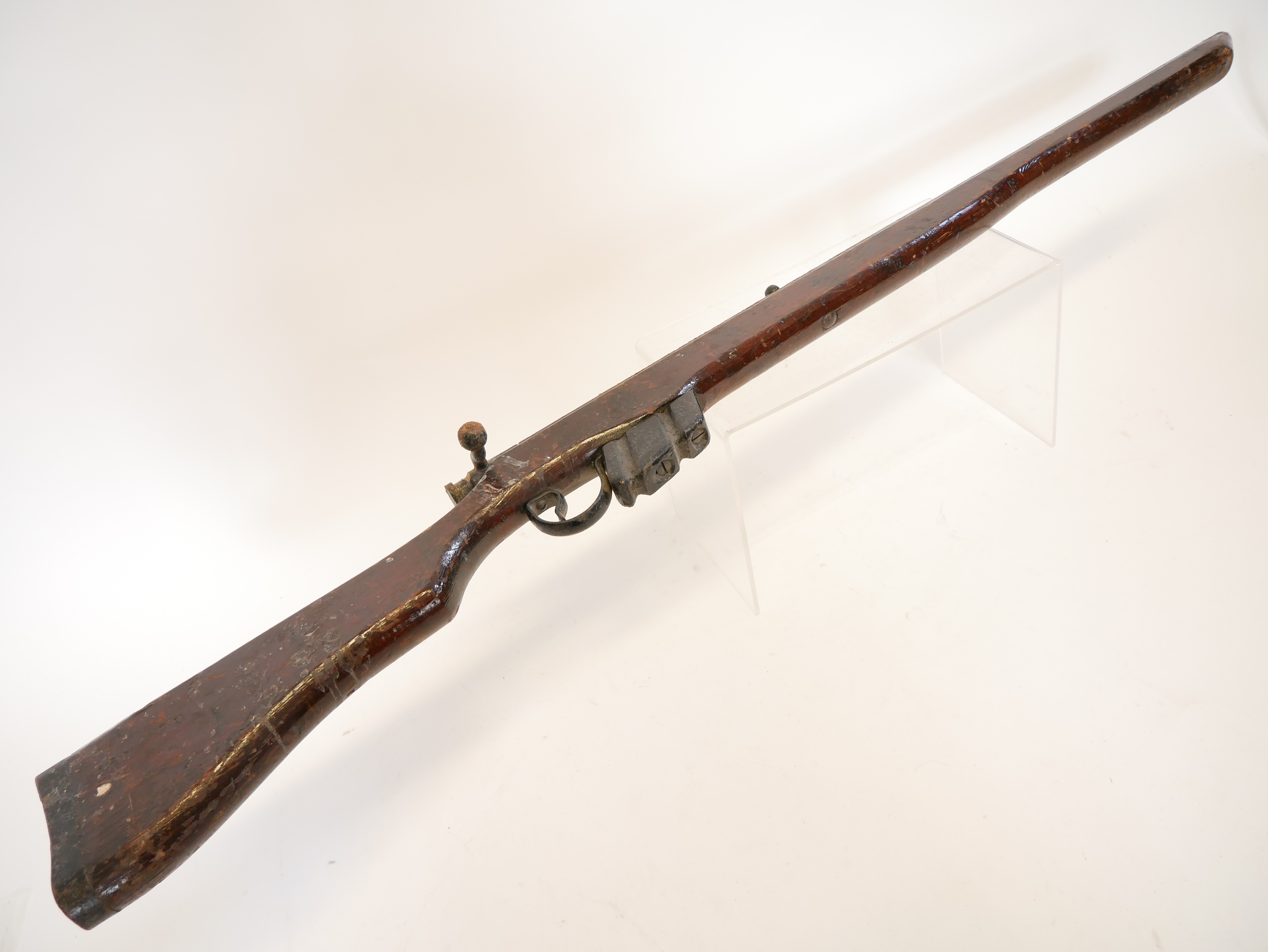 Lot 96 - WWII Home Guard training dummy rifle of local