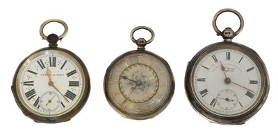 Lot 138 - Three silver pocket watches.