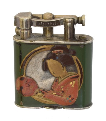 Lot A 1920s silver enamel Dunhill lighter