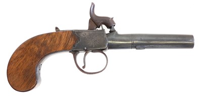 Lot 9 - Percussion pistol by Wallis, 52 bore 2.5 inch...