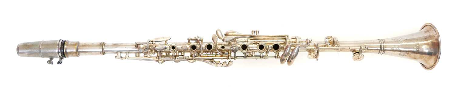 Lot 233 - H.N. White and Co. The Gladiator silver plated all metal clarinet