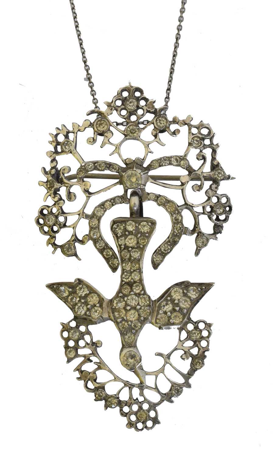 Lot 76 - A mid 19th century paste 'St Espirit' pendant.