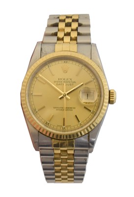 Lot 225 - A steel and gold Rolex Oyster Perpetual Datejust wristwatch.