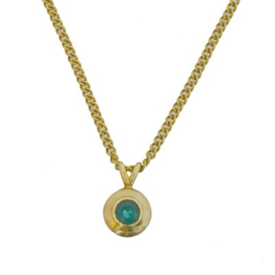 Lot 65 - An 18ct gold emerald pendant.