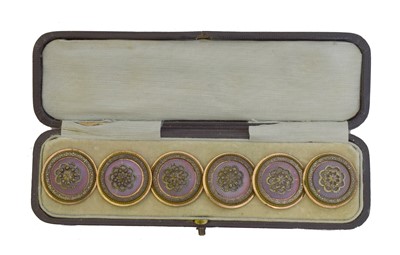 Lot 167 - A set of 19th century opal glass and cut steel buttons.