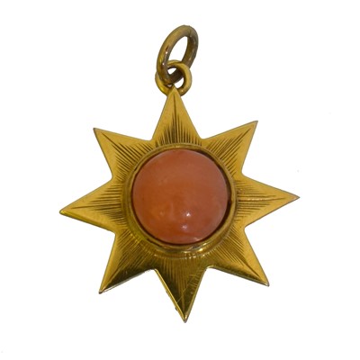 Lot 17 - A 19th century coral pendant.