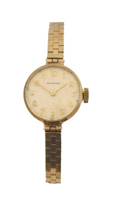 Lot 179 - A 1960s 9ct gold ladies Blancpain wristwatch.