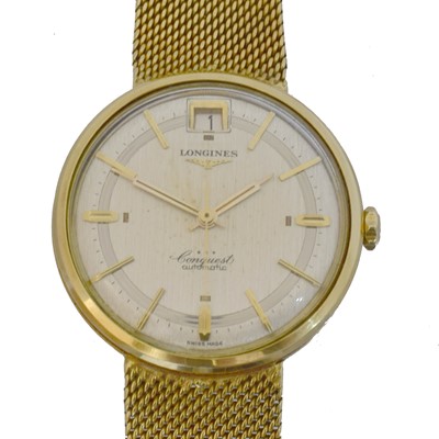 Lot 189 - An 18ct gold Longines Conquest automatic wristwatch, ref. 9025-1.