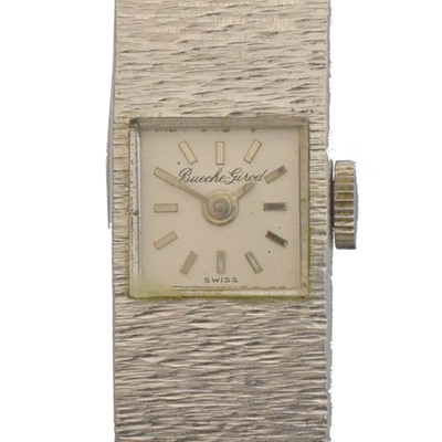 Lot 182 - A 1960s 9ct gold Bueche Girod manual wind wristwatch.