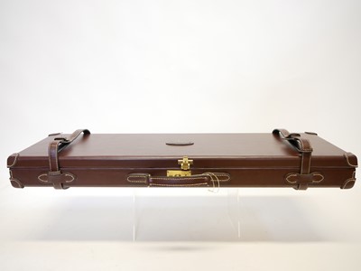 Lot 497 - New unused Guardian leather shotgun case, with...