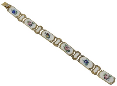 Lot 33 - An enamel bracelet by Ivar T Holth.