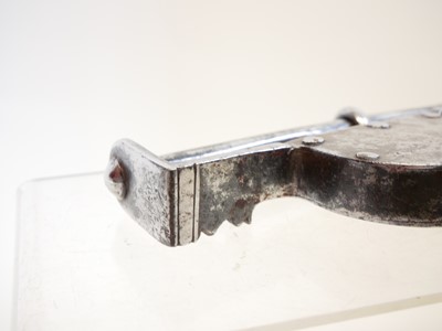 Lot 240 - Pair of hand cuffs and a bar lock (lacking the...