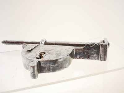 Lot 240 - Pair of hand cuffs and a bar lock (lacking the...