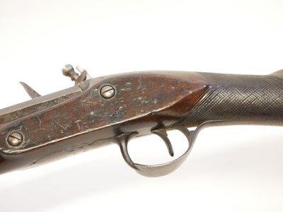 Lot 63 - Flintlock 13 bore single barrel shotgun,...