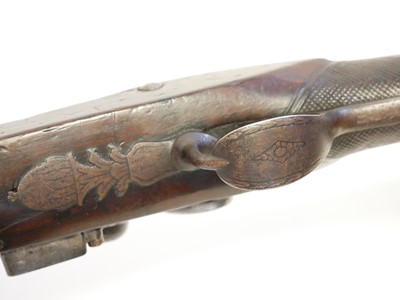 Lot 63 - Flintlock 13 bore single barrel shotgun,...