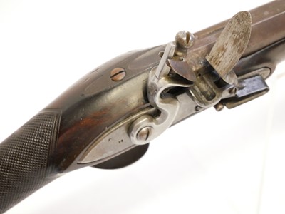 Lot 63 - Flintlock 13 bore single barrel shotgun,...