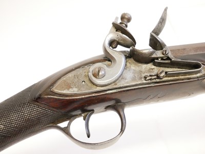 Lot 63 - Flintlock 13 bore single barrel shotgun,...