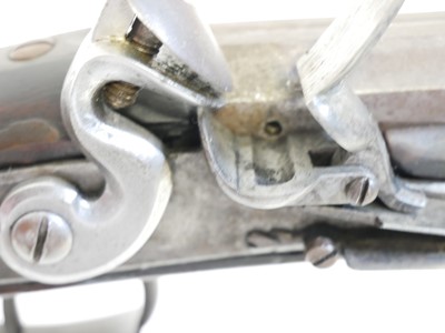 Lot 63 - Flintlock 13 bore single barrel shotgun,...