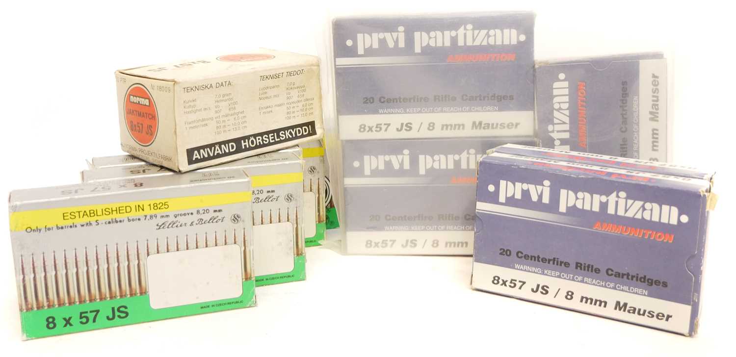 Lot 559 - 8x57JS ammunition, including 100 x Sellier &...
