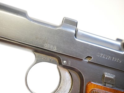 Lot 274 - Steyr Hahn 9x23mm M1907 semi automatic pistol,...