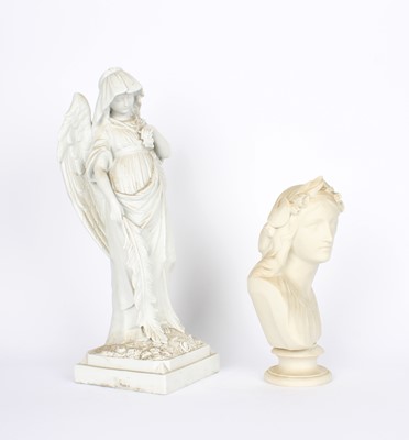 Lot 65 - A Victorian Copeland Parian Ware Bust of "Oenone" After W. C. Marshall