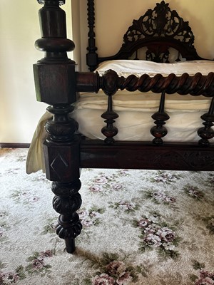 Lot 301 - A Large and Impressive Victorian Four Poster Bed