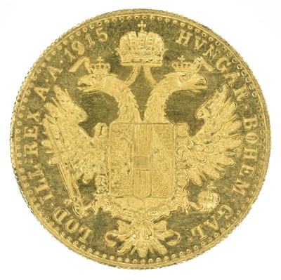 Lot 63 - Austria, 10 Franc (1 Ducat Coin), 1915.